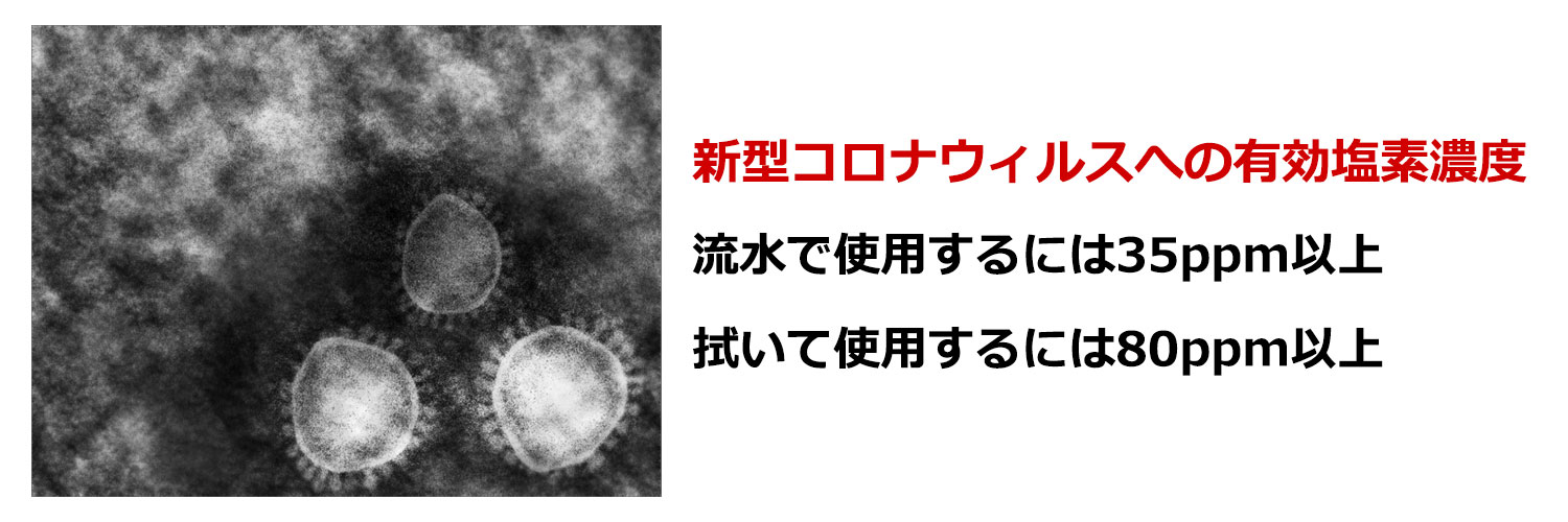 新型コロナウィルスへの有効塩素濃度